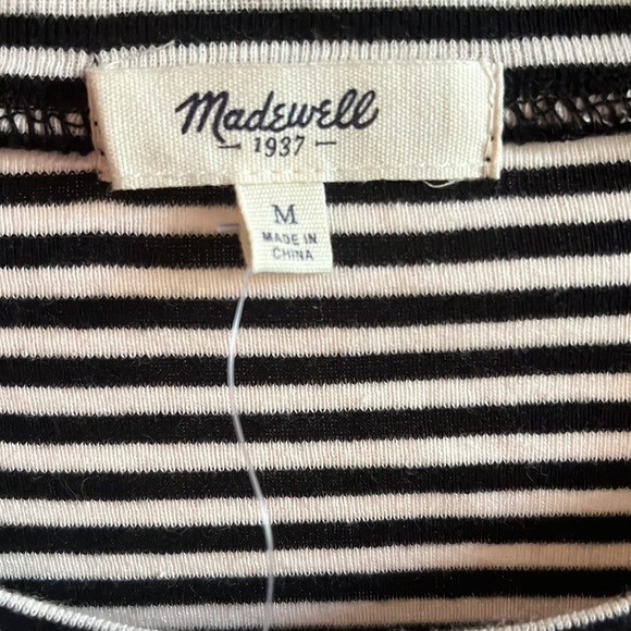 Madewell Lo Fi Tee in Mini Stripe Top Size Medium - Picture 6 of 12